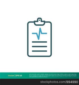 Clipboard Form, Medical Document, Healthcare Icon Vector Logo Template Illustration Design. Vector EPS 10.