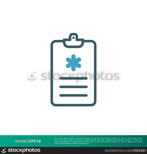 Clipboard Form, Medical Document, Healthcare Icon Vector Logo Template Illustration Design. Vector EPS 10.