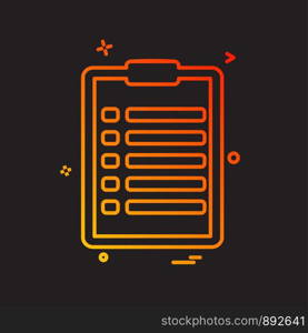 Clipboard icon design vector