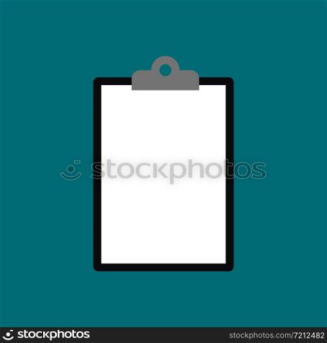 Clipboard icon isolated on blue background. Vector