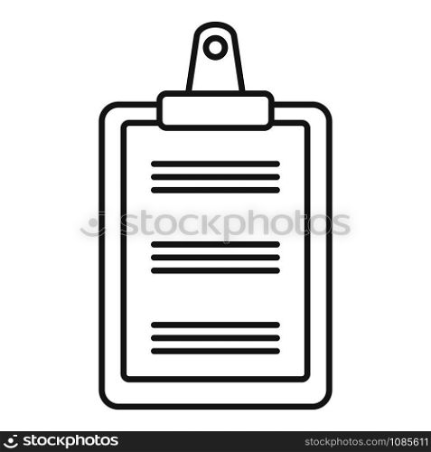 Clipboard icon. Outline clipboard vector icon for web design isolated on white background. Clipboard icon, outline style
