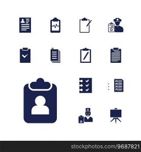 Clipboard icons Royalty Free Vector Image