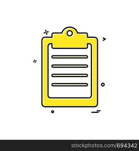 clipboard paper board clip paper page icon vector design