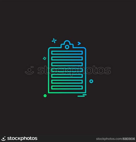 clipboard paper page icon vector design