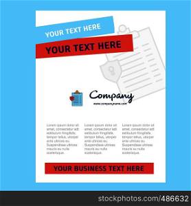 Clipboard Title Page Design for Company profile ,annual report, presentations, leaflet, Brochure Vector Background