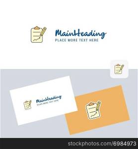 clipboard vector logotype with business card template. Elegant corporate identity. - Vector
