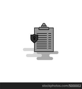 Clipboard Web Icon. Flat Line Filled Gray Icon Vector