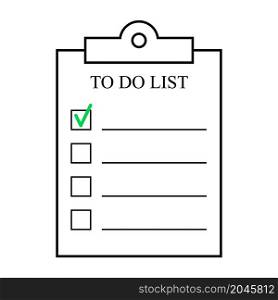Clipboard witch Checklist, Wishlist Line Icon. Editable Stroke. To do list.
