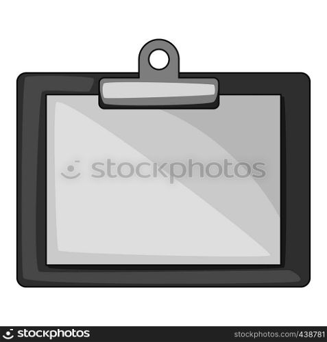 Clipboard with blank sheet of paper icon in monochrome style isolated on white background vector illustration. Clipboard with blank sheet of paper icon