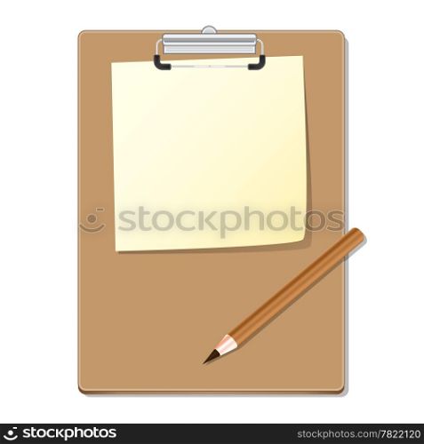 Clipboard with green read paper and pencil