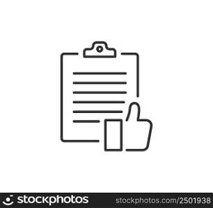 Clipboard with thumbs up icon. Vector illustration desing.
