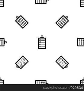 Clipboard with to do list pattern repeat seamless in black color for any design. Vector geometric illustration. Clipboard with to do list pattern seamless black