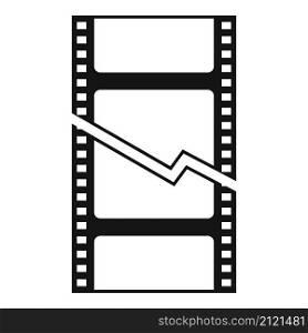 Clipped film icon simple vector. Cut video. Scissors edit. Clipped film icon simple vector. Cut video