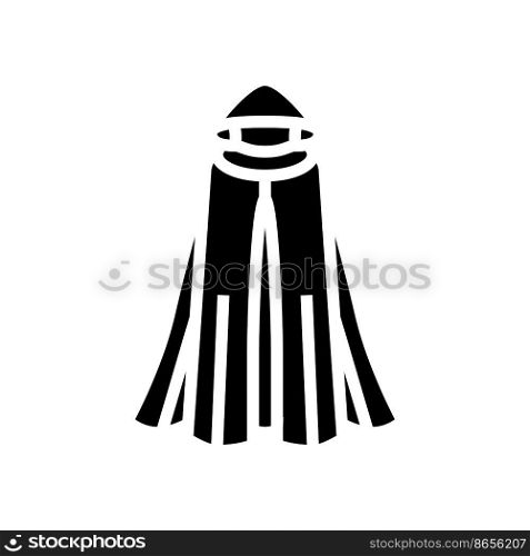 cloak outerwear female glyph icon vector. cloak outerwear female sign. isolated symbol illustration. cloak outerwear female glyph icon vector illustration