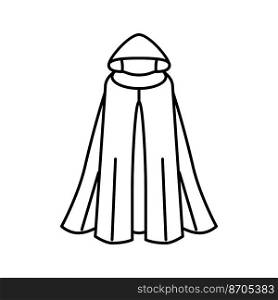 cloak outerwear female line icon vector. cloak outerwear female sign. isolated contour symbol black illustration. cloak outerwear female line icon vector illustration