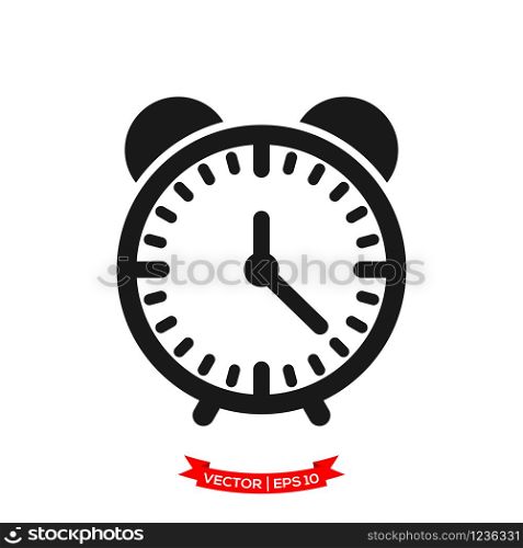 clock alarm icon in trendy flat design