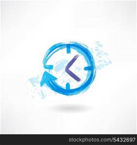 clock arrow grunge icon