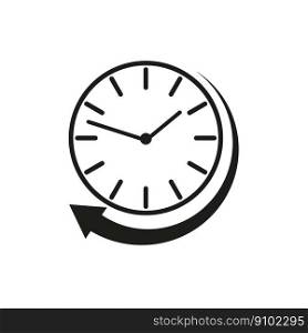 clock arrow. Time clock. Deadline concept. Clock change back one hour. Vector illustration. EPS 10.. clock arrow. Time clock. Deadline concept. Clock change back one hour. Vector illustration.