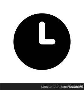 Clock black glyph ui icon. Set alarm. Track time. Snooze feature. Daily reminder. User interface design. Silhouette symbol on white space. Solid pictogram for web, mobile. Isolated vector illustration. Clock black glyph ui icon