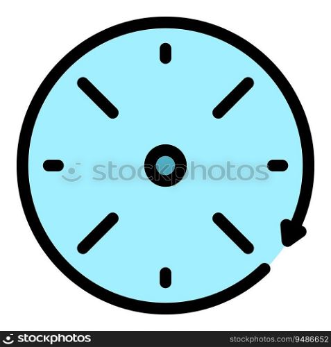Clock call icon outline vector. Hour timer. Date general color flat. Clock call icon vector flat