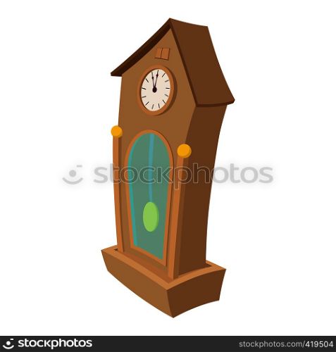 Clock cartoon icon isolated on white background. Clock cartoon icon