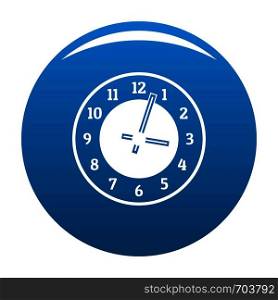 Clock concept icon vector blue circle isolated on white background . Clock concept icon blue vector