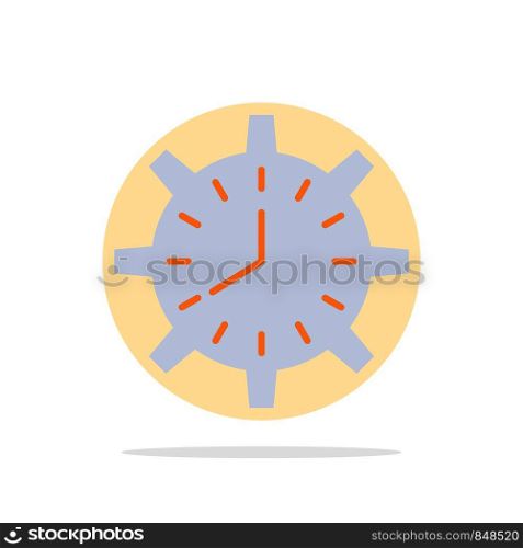 Clock, Deadline, Time, Timepiece, Timing, Watch, Work Abstract Circle Background Flat color Icon