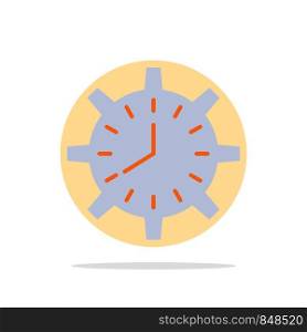 Clock, Deadline, Time, Timepiece, Timing, Watch, Work Abstract Circle Background Flat color Icon