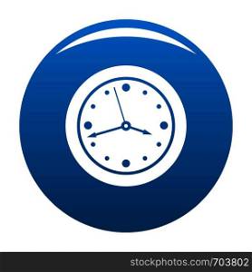 Clock design icon vector blue circle isolated on white background . Clock design icon blue vector