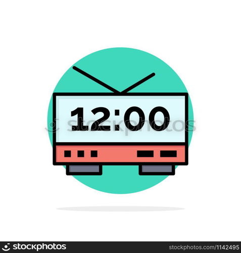 Clock, Electric, Time, Machine Abstract Circle Background Flat color Icon