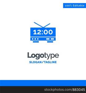 Clock, Electric, Time, Machine Blue Business Logo Template