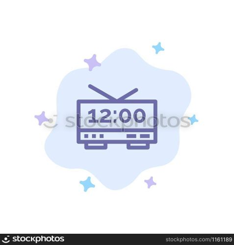 Clock, Electric, Time, Machine Blue Icon on Abstract Cloud Background