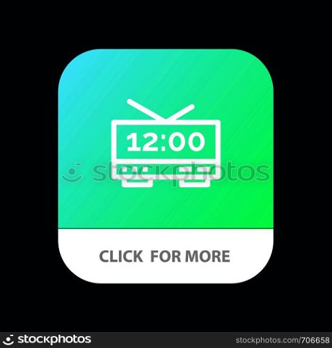 Clock, Electric, Time, Machine Mobile App Button. Android and IOS Line Version