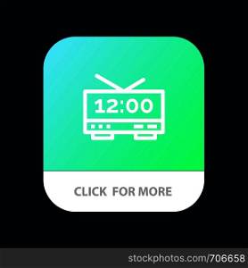 Clock, Electric, Time, Machine Mobile App Button. Android and IOS Line Version