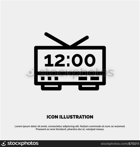 Clock, Electric, Time, Machine Vector Line Icon