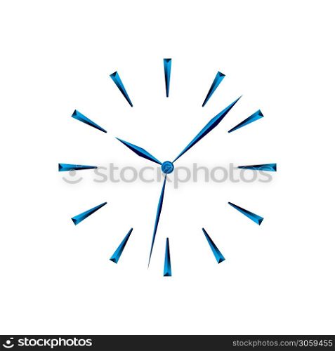 Clock face. Dial with hands. Clock image. Mockup clock face. Vector illustration