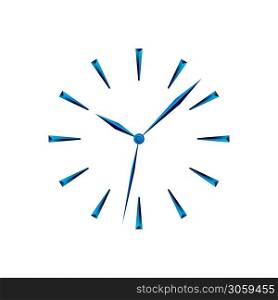 Clock face. Dial with hands. Clock image. Mockup clock face. Vector illustration