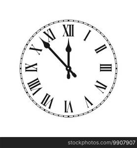Clock face with roman numerals time . Template for your design. Clock face with roman numerals . Vector illustration