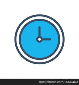 clock flat icon vector illustration