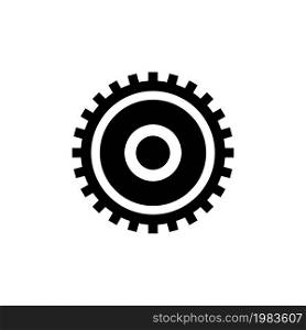 Clock Gear, Cogwheel Mechanism. Flat Vector Icon illustration. Simple black symbol on white background. Clock Gear, Cogwheel Mechanism sign design template for web and mobile UI element. Clock Gear, Cogwheel Flat Vector Icon