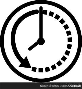 clock going backwards on white background. clock arrow sign. clock symbol. flat style.