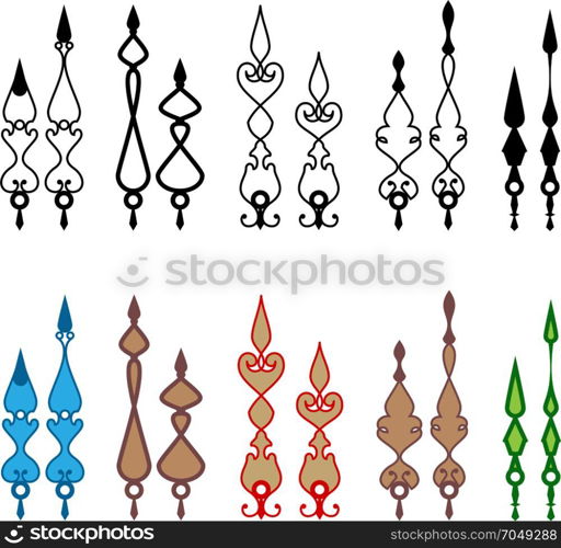 Clock Hands (Arms) Design Vector Art Illustration