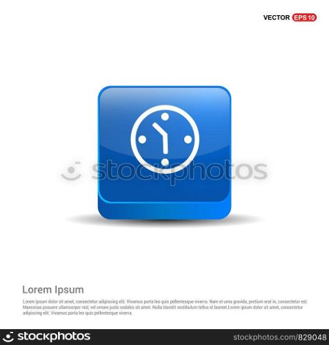 Clock Icon - 3d Blue Button.
