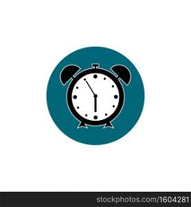 Clock icon design logo vector illustration and alarm
