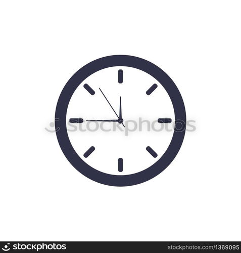 Clock icon flat vector illustration on white background EPS 10. Clock icon flat vector illustration on white background. EPS 10