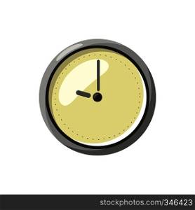 Clock icon in cartoon style on a white background. Clock icon, cartoon style