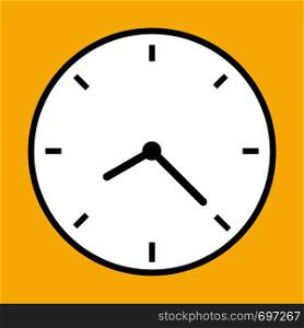 Clock icon in flat style time watch vector isolated on white background eps 10. Clock icon flat time watch vector isolated on white