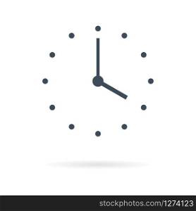 Clock icon in trendy flat style isolated on background.
