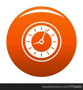 Clock icon. Simple illustration of clock vector icon for any design orange. Clock icon vector orange