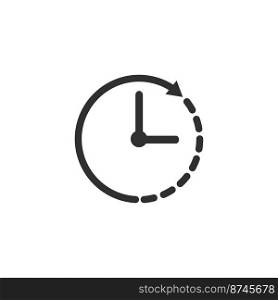 Clock icon, time this vector illustration on white background. Clock icon, time this vector illustration on a white background